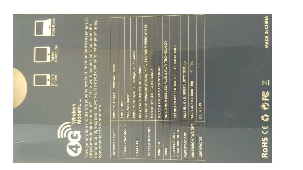 Роутер Sim 4g 3g 2g Lte Мобильного Интернета Раздача HotSpot новый