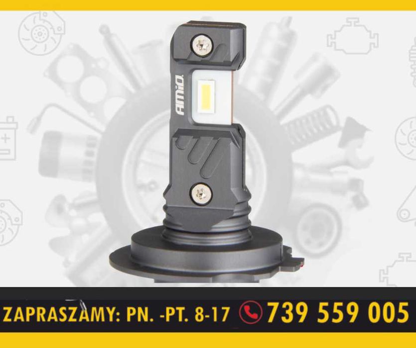 Żarówki samochodowe LED seria HYBRID H7 H18 6000K Canbus 60W AMIO-04115