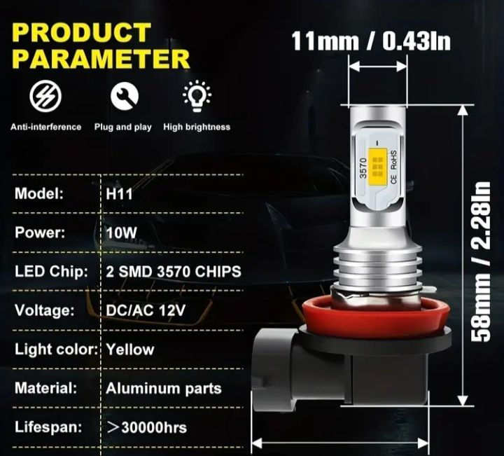 Продам led лампи Н11