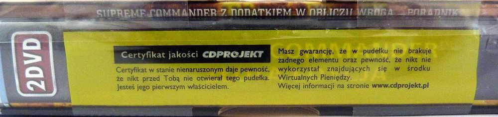 Supreme Commander + W Obliczu Wroga NOWA W FOLII Platynowa Kolekcja PL