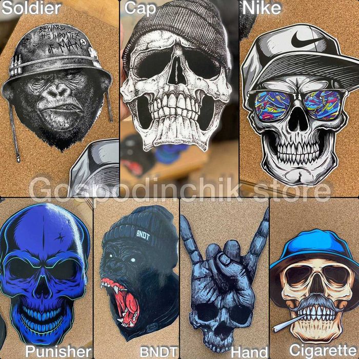 Наліпка на вікно/череп smokes/ Вінил