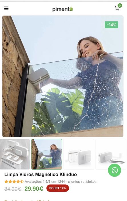 Limpador de janelas magnetico