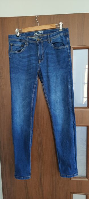 L 40 32/32 fsbn jeansy dżinsy skinny fit granatowe niebieskie