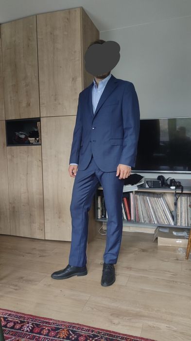 Garnitur komplet Lancerto Wełna Spodnie i marynarka klasyczny krój