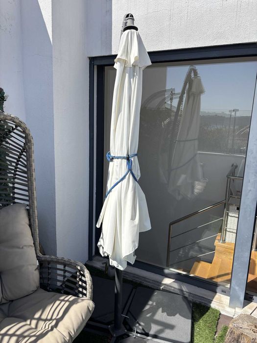 [RESERVADO] Chapéu de sol excêntrico Ø3 m (braço lateral), bege, com base