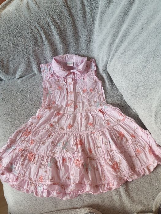 Sukienka bez rękawów, haft w kwiaty, Next, r.98