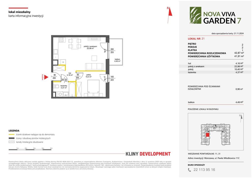 2-pokojowe mieszkanie 41 m² + balkon Bez Prowizji - Widok 2