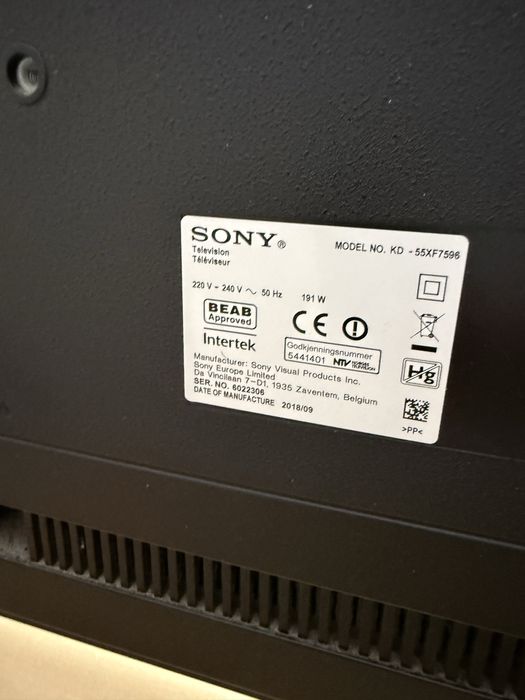 Телевізор Sony 55 дюймів.KD-55XF7596 Android Smart TV 4K UHD