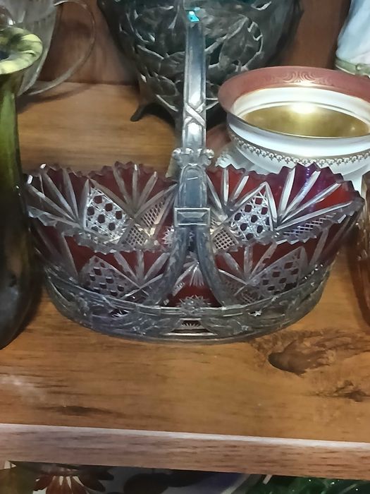 Stary secesyjny koszyczek do cukiernicy plater