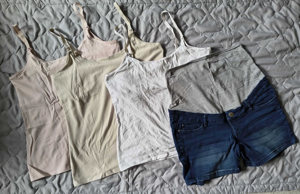 Komplet ubrań ciążowych (spodnie+koszulki), L, h&m