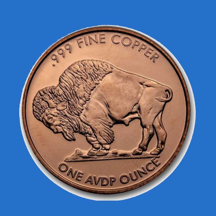Rounds de 1 Onça AVDP de Cobre Puro 999-USA