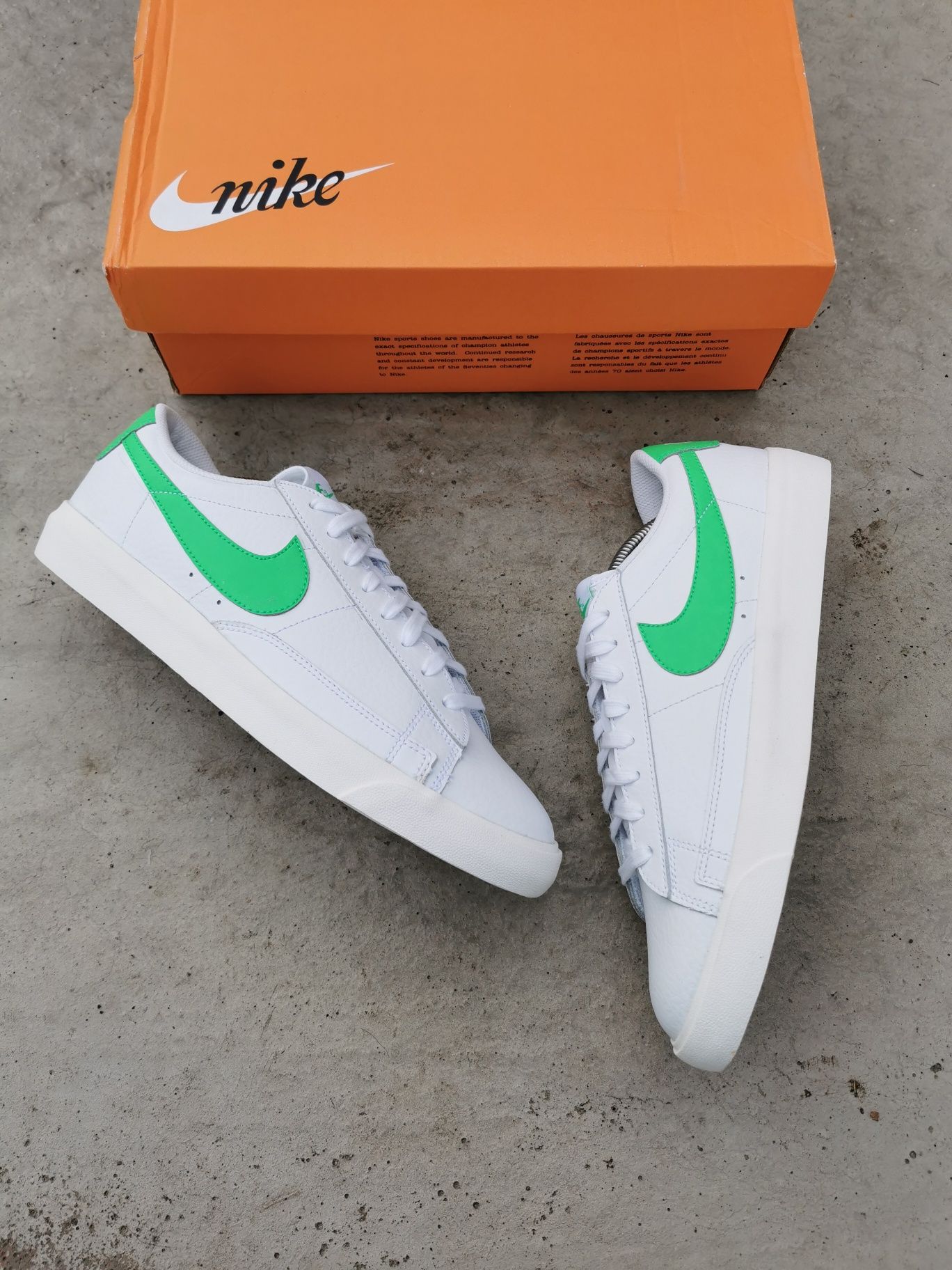 Nike Blazer Low Leather White/Green Spark-Sail - CI6377-105