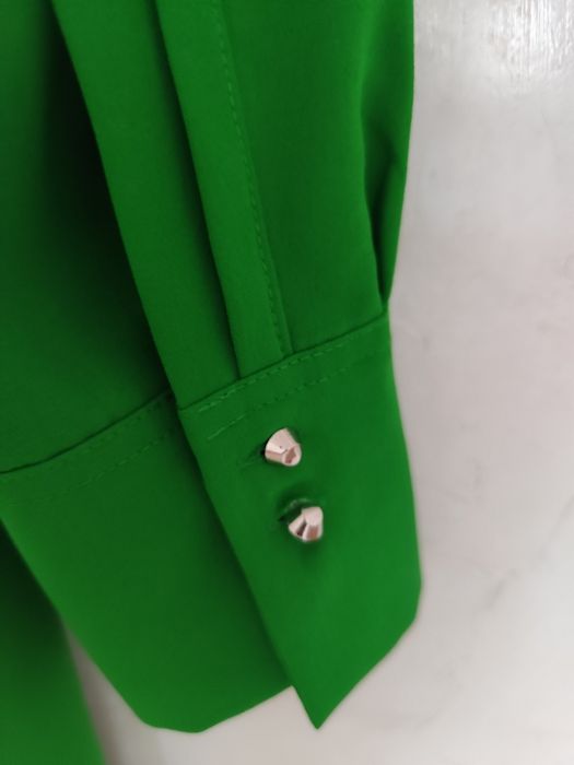 Butelkowa zieleń sukienka maxi mango S długa szykowna Glamour instagir