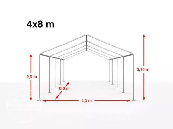 4x8 m Namiot imprezowy ogrodowy PE 350 N biały gratis wysyłka