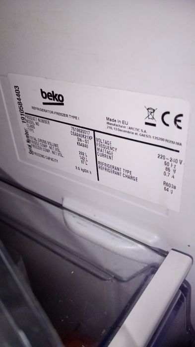 Lodowka"  Beko" 150 cm x54 cm
