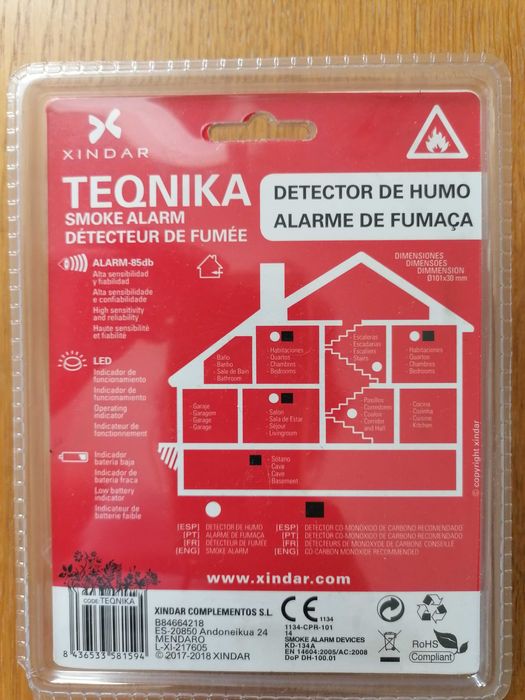 5 Detectores de fumo - NOVOS