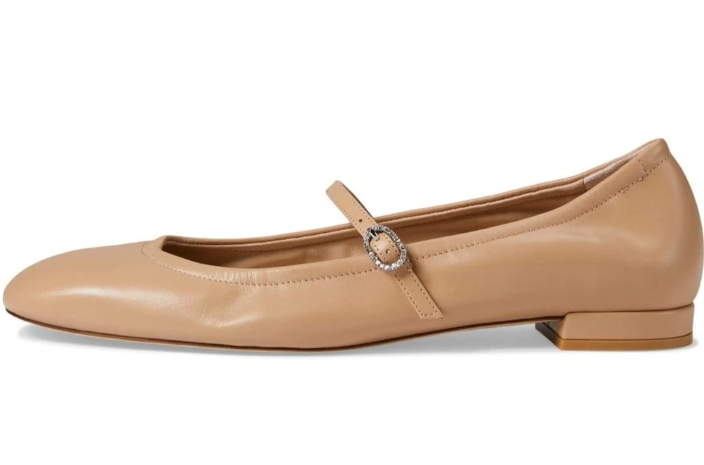 Трендові балетки mary-jane Stuart Weitzman, колір нюд