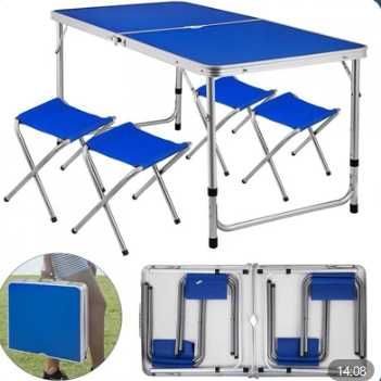 Стіл для пікніка +4 стільці Синий стол для пикника