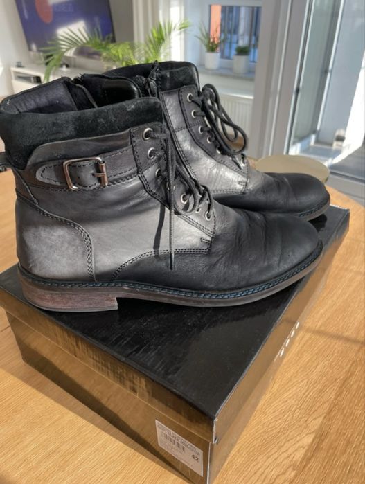 Męskie skórzane buty zimowe Venezia Viro 60971 Black Mul rozmiar 42