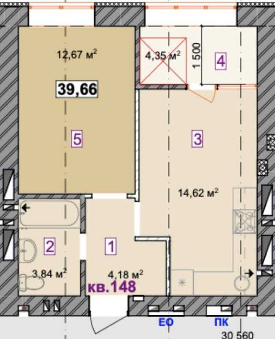 ПРОДАЖ 1-кімнатної квартири в ЖК «Молодість» | Ірпінь | 39,7 м²
