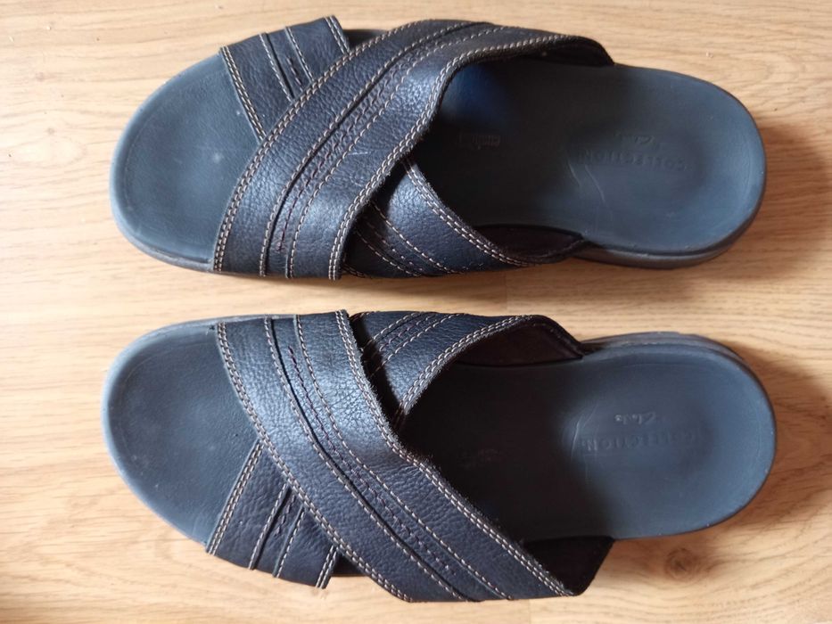 Мужские кожаные шлепанцы Clarks 43 p.