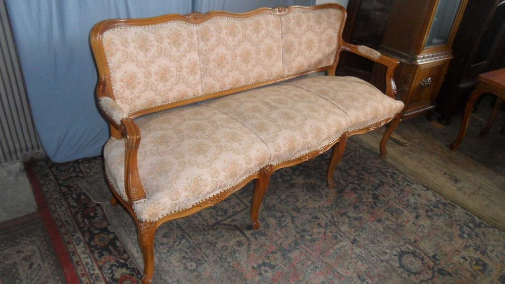Sofa  2 Fotele Ludwik Kabriolowe Nóżki  z Holandii