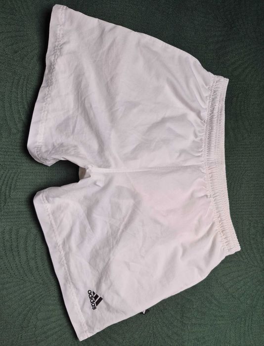 Adidas Spodenki szorty kąpielowe kąpielówki logo białe podszyte L / 50
