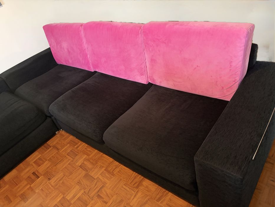 Sofá em L com chaise longue reversível – confortável e espaçoso