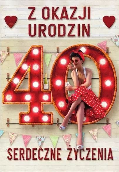 Kartka okolicznościowa Urodziny duża 40 TDF24. Nowy Produkt