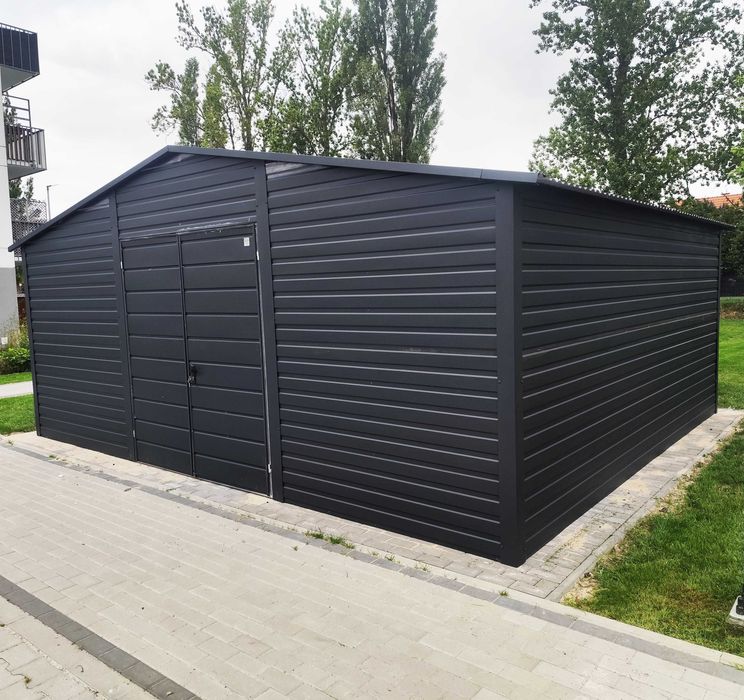 Garaż 5x5 Grafit Biały  PROMOCJA konstrukcja OCYNK