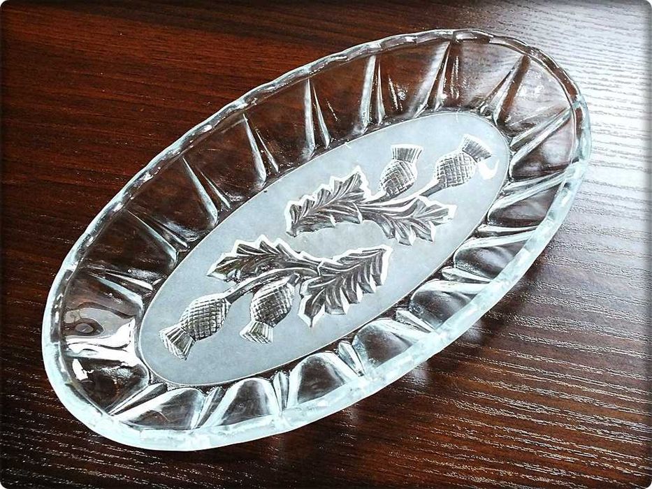 Stary Półmisek Śledziówka '' Osty '' HSG Ząbkowice Szkło Vintage PRL