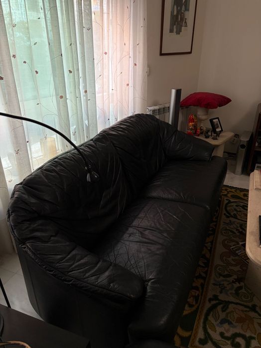 Sofás de pele pretos