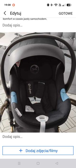 Fotelik samochodowy Cybex I-size z bazą