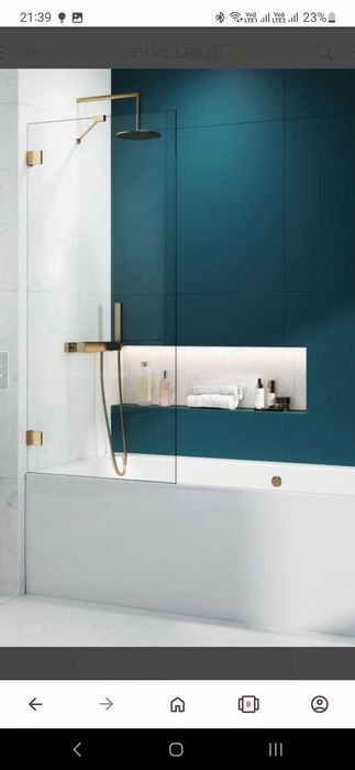 Parawan nawannowy Radaway ESSENZA PRO GOLD PNJ II 130x75