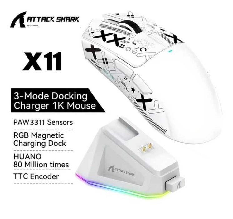Ігрова бездротова миша Attack Shark X11 White