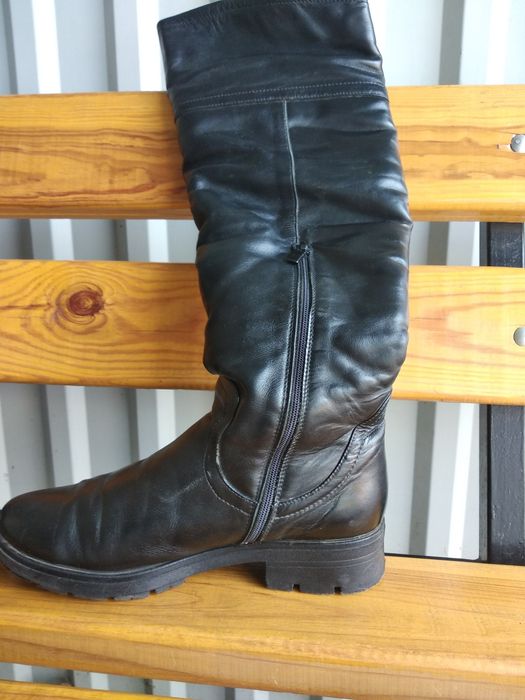 Сапоги кожаные зима