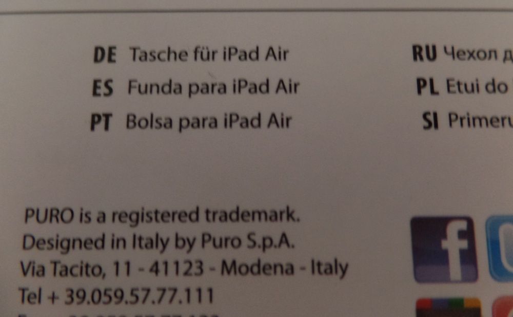 Capa para Ipad Air da Puro cor Vermelha Nova (BV)