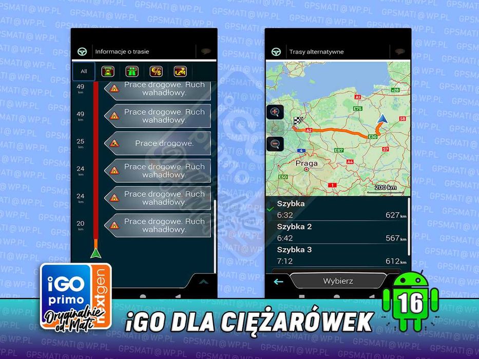 iGO Nawigacja 2026 + Najnowsze Mapy dla Kierowców TIR na Ciężarówki dla Android 16 i starszych - Primo Nextgen Truck
