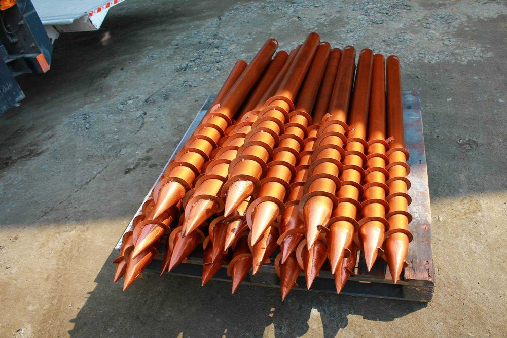 Сваї гвинтові, палі, геошуруп, винтовые сваи, монтаж, установка