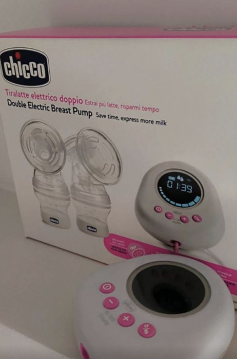 Bomba tirar leite dupla elétrica ou pilhas da Chicco