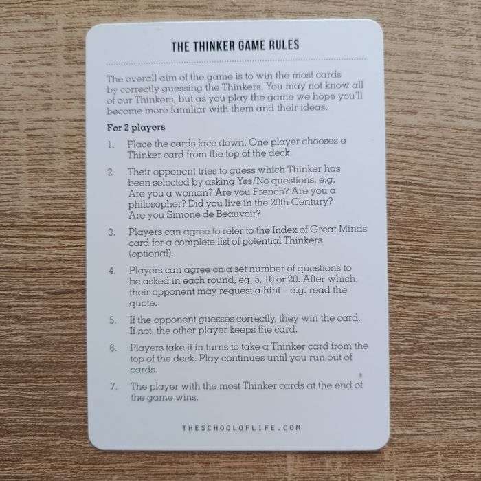 The Thinker game Настільна гра
