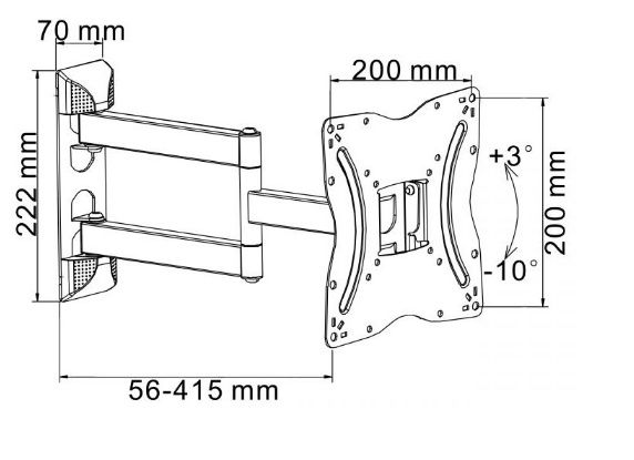 Suporte Tri-direcional TV/LCD led e plasma 13/42 articulado