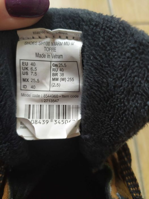 Nowa niższa cena! Buty turystyczne/śniegowce Quechua, rozmiar 40