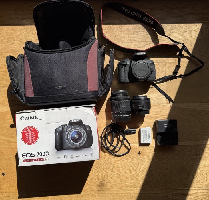 Zestaw Canon EOS 700D + 2 obiektywy + torba | Komplet w pudełku