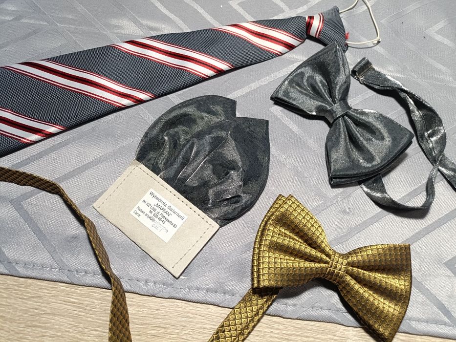 2 x muszka krawat poszetka chusteczka wypustka