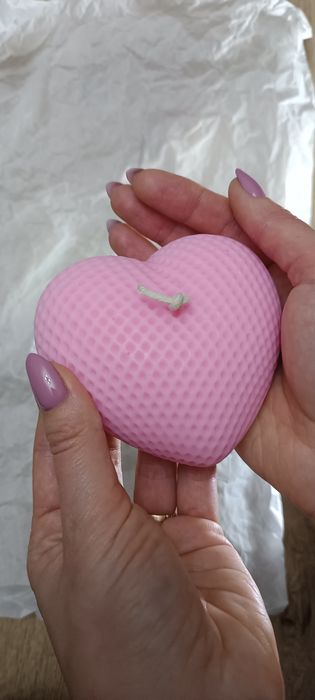 Соєва свічка ручної роботи у формі сердечка варіант для подарунка