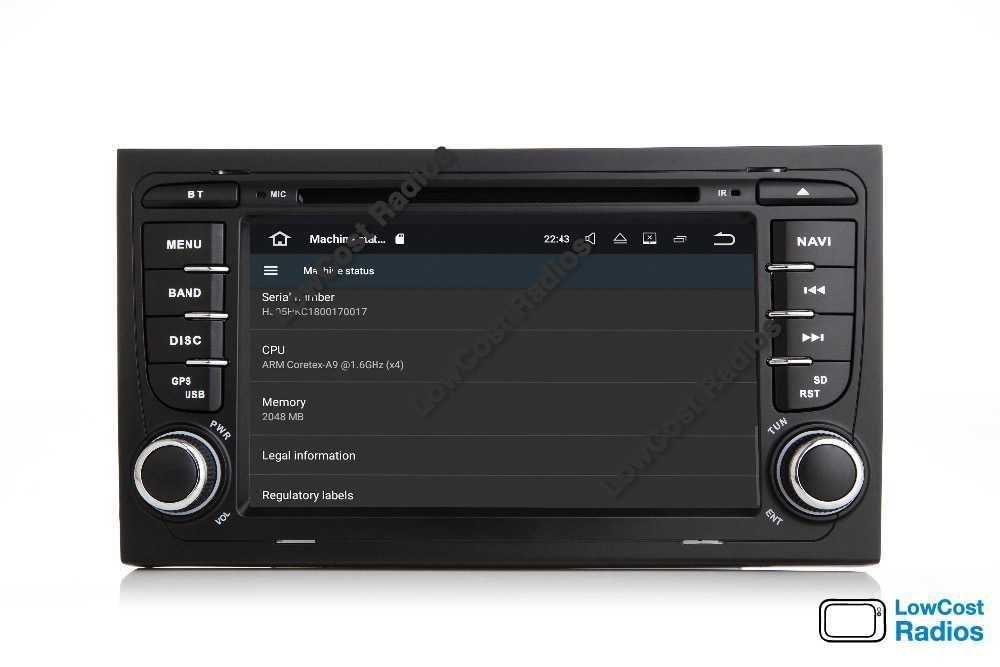 *Auto Rádio GPS AUDI A4 (2002 a 2008) ANDROID 15 • USB • DVD • BT
