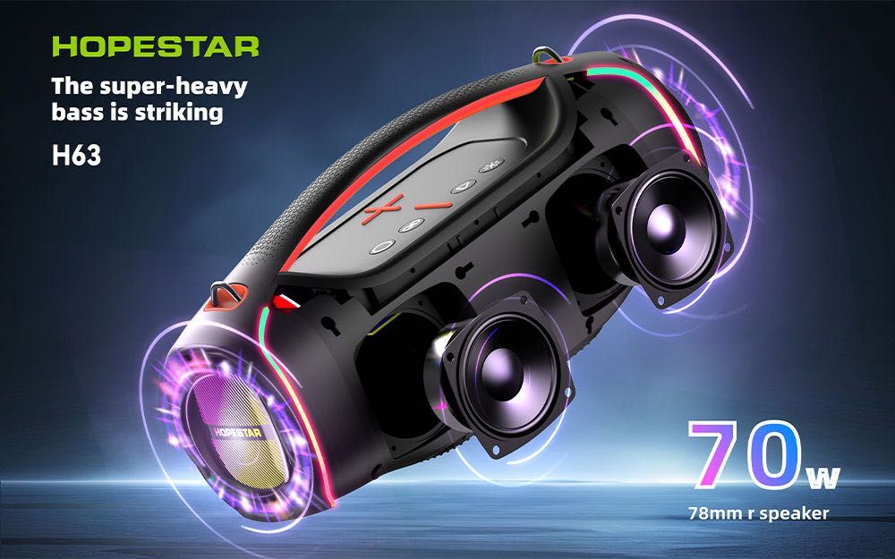 Колонка Hopestar H63 8800mAh 70W Bluetooth RGB