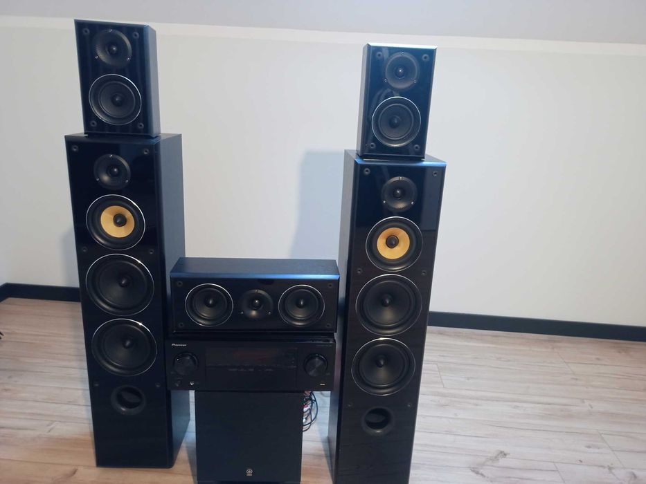 Kino Domowe 5.1: Taga Harmony TAV-606 v.3 + Pioneer VSX-329-K + Subwoofer Yamaha YST-SW030 (Czarny Mat)
