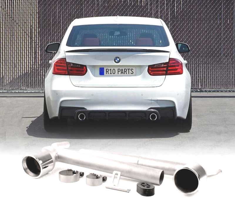 CONJUNTO PONTEIRAS DE ESCAPE DUPLA BMW F30 F31 LOOK M PERFORMANCE
